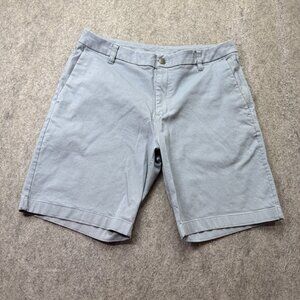 Lululemon Commission Shorts Men 34 Blue Stretch 9" Chino Bermuda Classic Fit